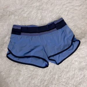Lululemon | Sky Blue & Navy Trim | Run Speed Up Shorts